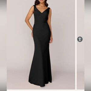 Revelry Black Dakota Crepe Bridesmaid Dress